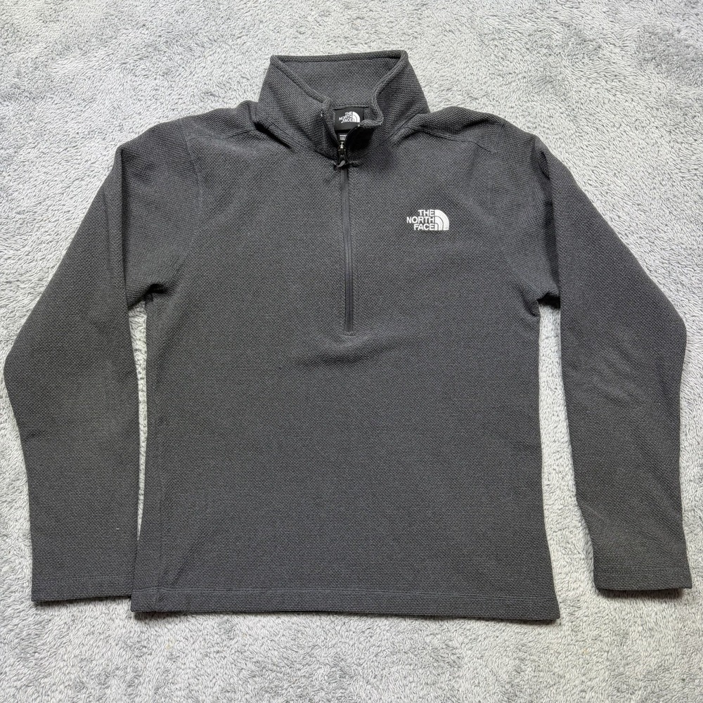 The North Face Men's M Gray 1/4 Zip Fleece Cap Rock Textured Outdoor Hiking